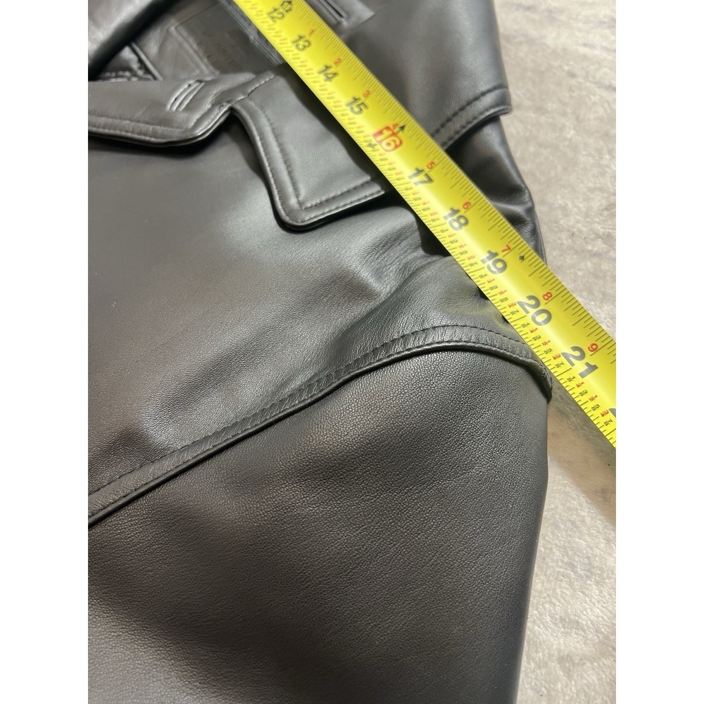 Black Lambskin Leather Car Coat Jacket Mens Large Roundtree & Yorke Classic - Picture 5 of 14